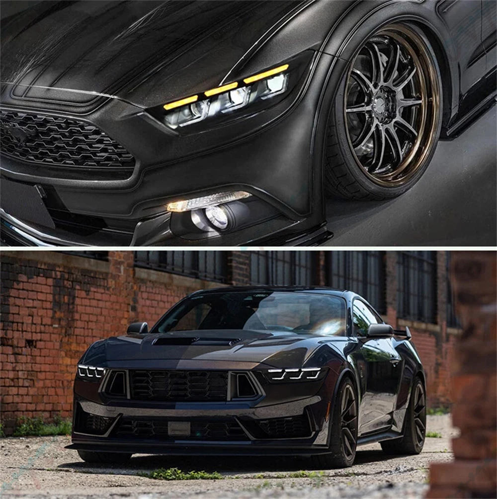 Pair of LED Headlight For Ford Mustang 2015 2016 2017 Ford Mustang Shelby GT500 Headlights Assembly Front Light DRL HeadLamp