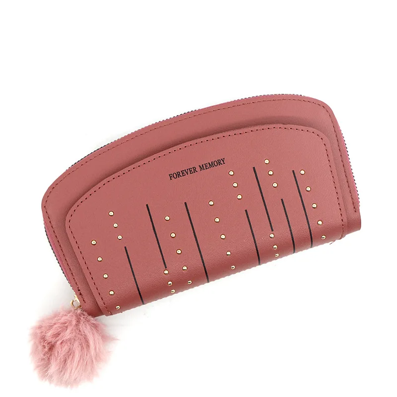 Simple Pu Leather Wallet Women's Wallet Female Purses Tassel Coin Purse Card Holder Wallets Female Pu Leather Clutch Money Bags