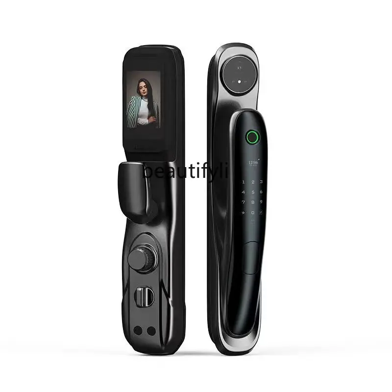 Smart Door Lock Fingerprint Lock Face Recognition AI Security Homestay Hotel Household Outer Door Viewer Universal