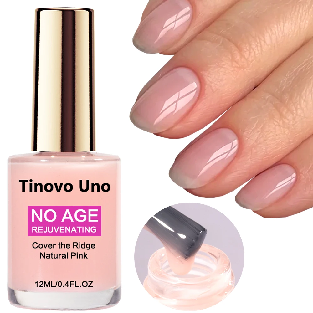 Tinovo Uno New Nail Strengthener and Growth Treatment No Age Natural Pink Nail Enhancer Hardener for Thin Soft Nails Repair Care