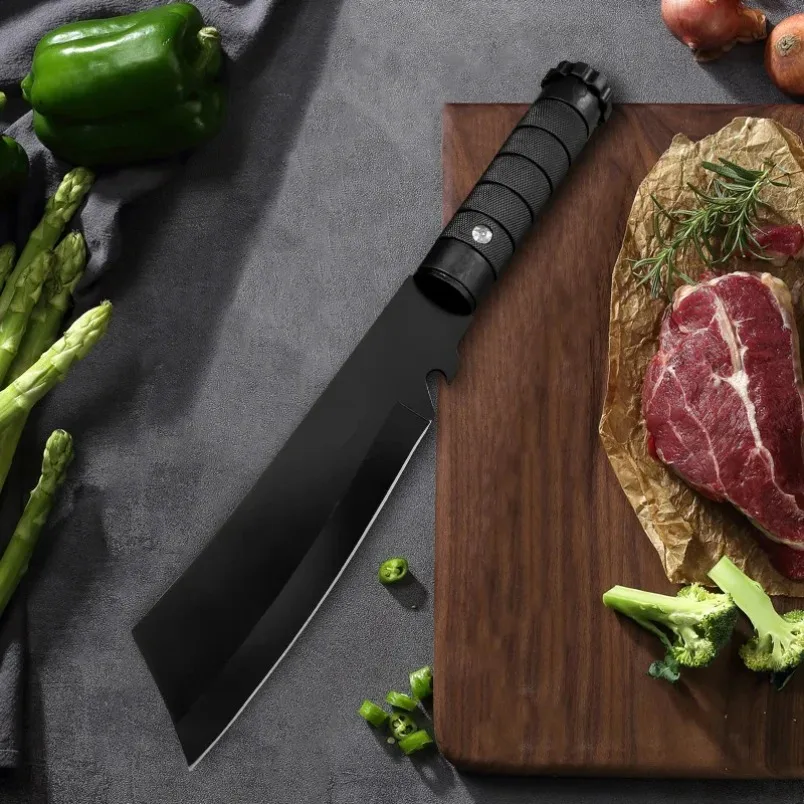 High Hardness Sharp Chopping Knife Hand Forge Kitchen Butcher Knife Plastic Handle Utility Knife BBQ Slicing Fish Fruit Knife
