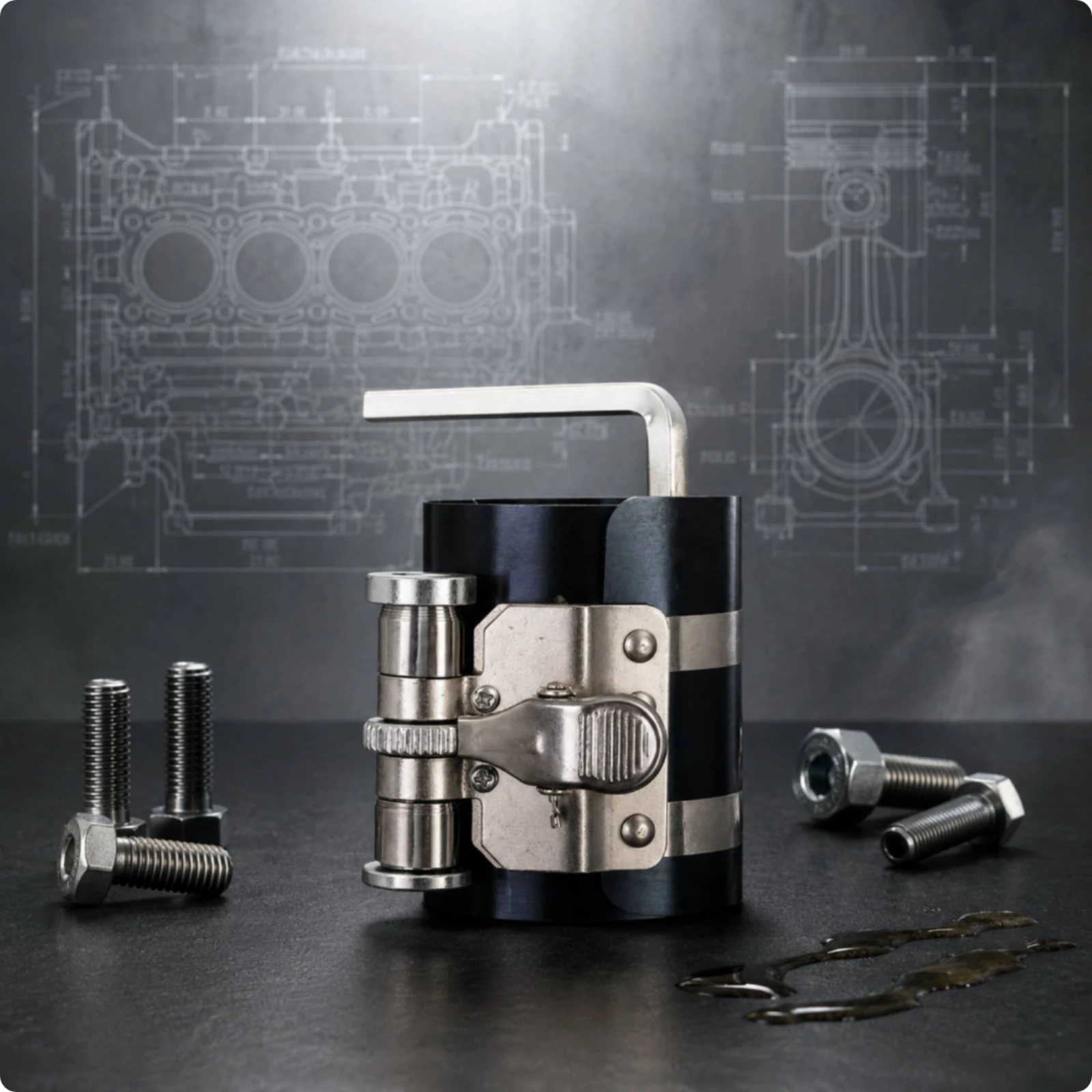 Adjustable Piston Band Compressor Cylindrical Ratcheting Piston Band Compressor Mechanic Gear Clamping