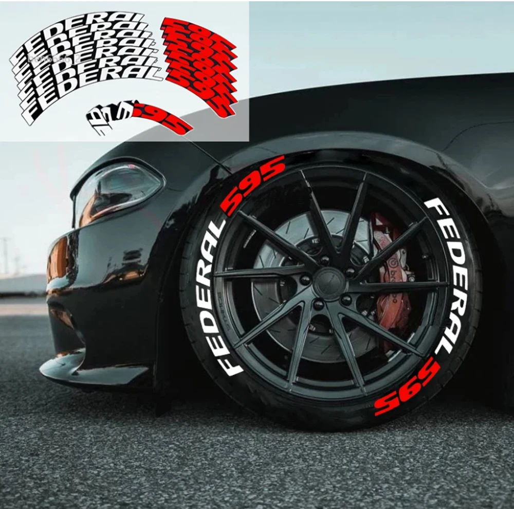 

Car Tire Decals Car Tuning Universal 3D Permanent PVC joined Tire Decor Stickers Motorcycle Label 595 Letters for 4 Tires