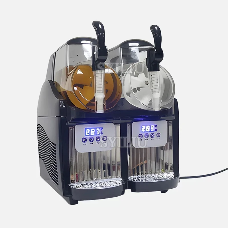 Double Cylinder Automatic Mixing Snow Velvet & Smoothie Cold Beverage Machine with Refrigeration Cylinder Quick Freezing