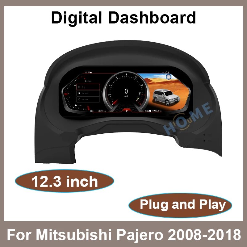 

12.3 inch Car LCD Dashboard For Mitsubishi Pajero 2008 - 2018 Auto Instrument Panel Modified And Upgraded Multifunctional