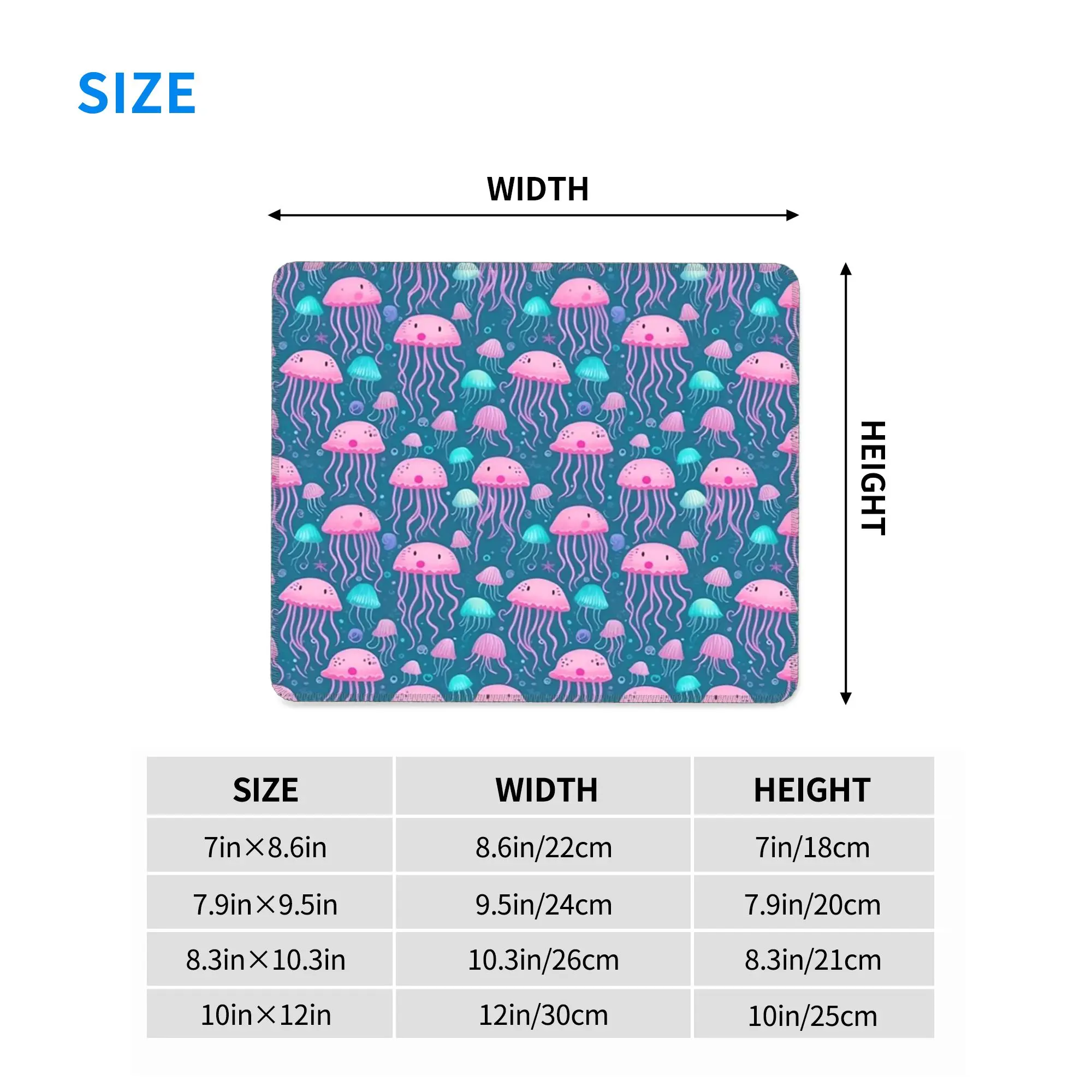 Jellyfish Elegant Marine Life Design Mouse Pad Computer Keyboard Mouse Mat Gaming Laptop Desk Mat Office Accessories Table Mats