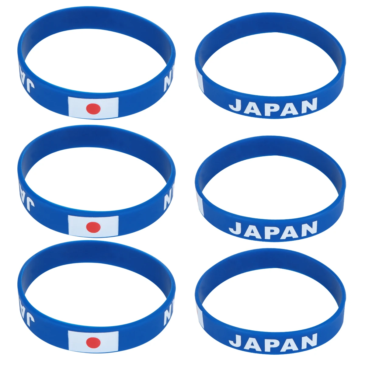 

6 pcs Silicone Bracelet Country Wristbands Flag Design Comfortable Durable for Men Women Football Game International Matches