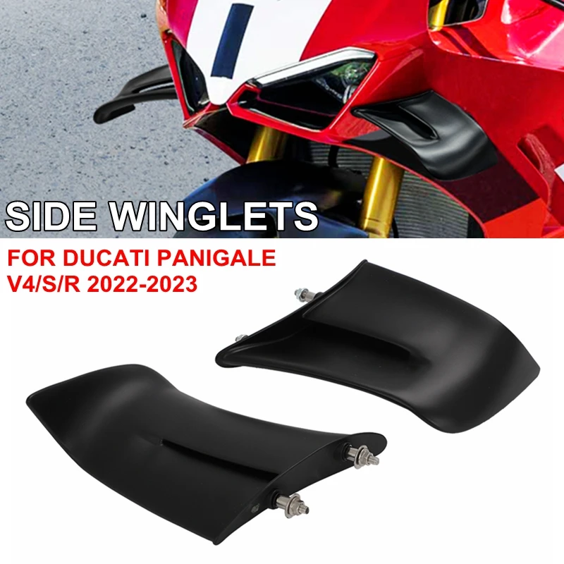 

For Ducati Panigale V4 V4S V4R 2022 2023 Motorcycle Winglets Accessories Side Panels Fixed Wing Aerodynamics Fairing Kit ABS