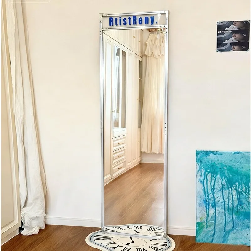 Simple and modern aluminum profile full-length  Floor-to-ceiling full-body Household bedroom Fitting mirror