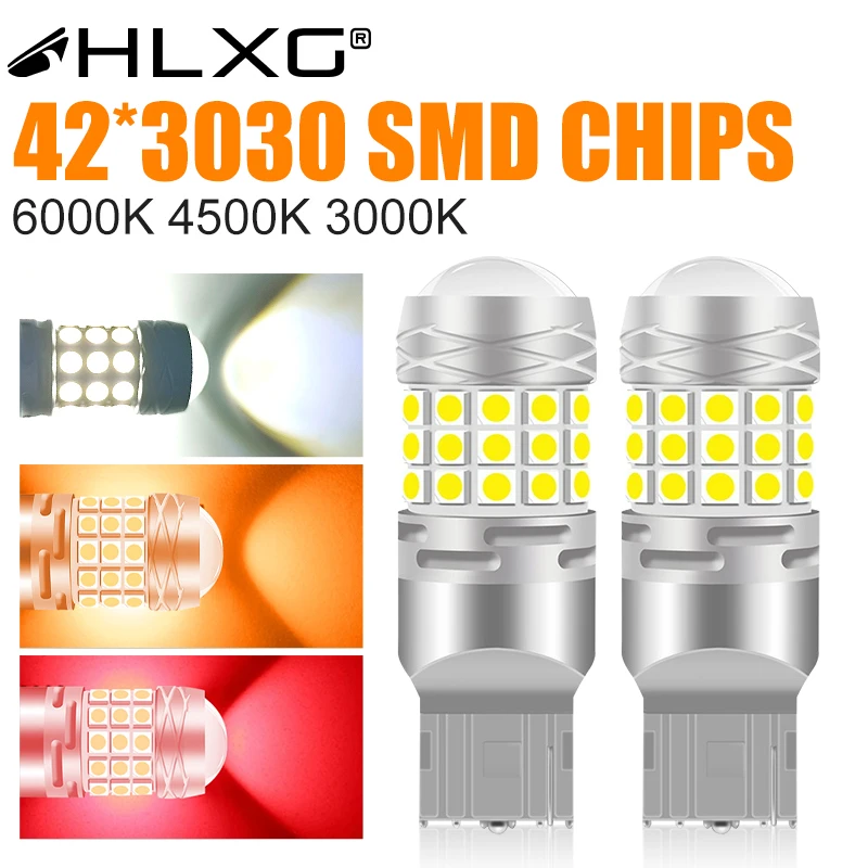 

2Pcs T25 LED Canbus 3157 P27/7W 3156 7443 W21/5W P21/5W T20 W21W PY21W P21W 7440 Bulb Car Rear Brake Light Turn DRL Signal Lamps