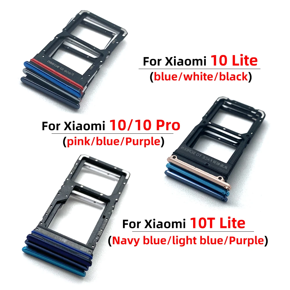 50Pcs，NEW For Xiaomi Mi 10 10T Pro Lite Mi Note 10 / CC9 Pro Micro Nano SIM Card Holder Tray Slot Holder Adapter Socket