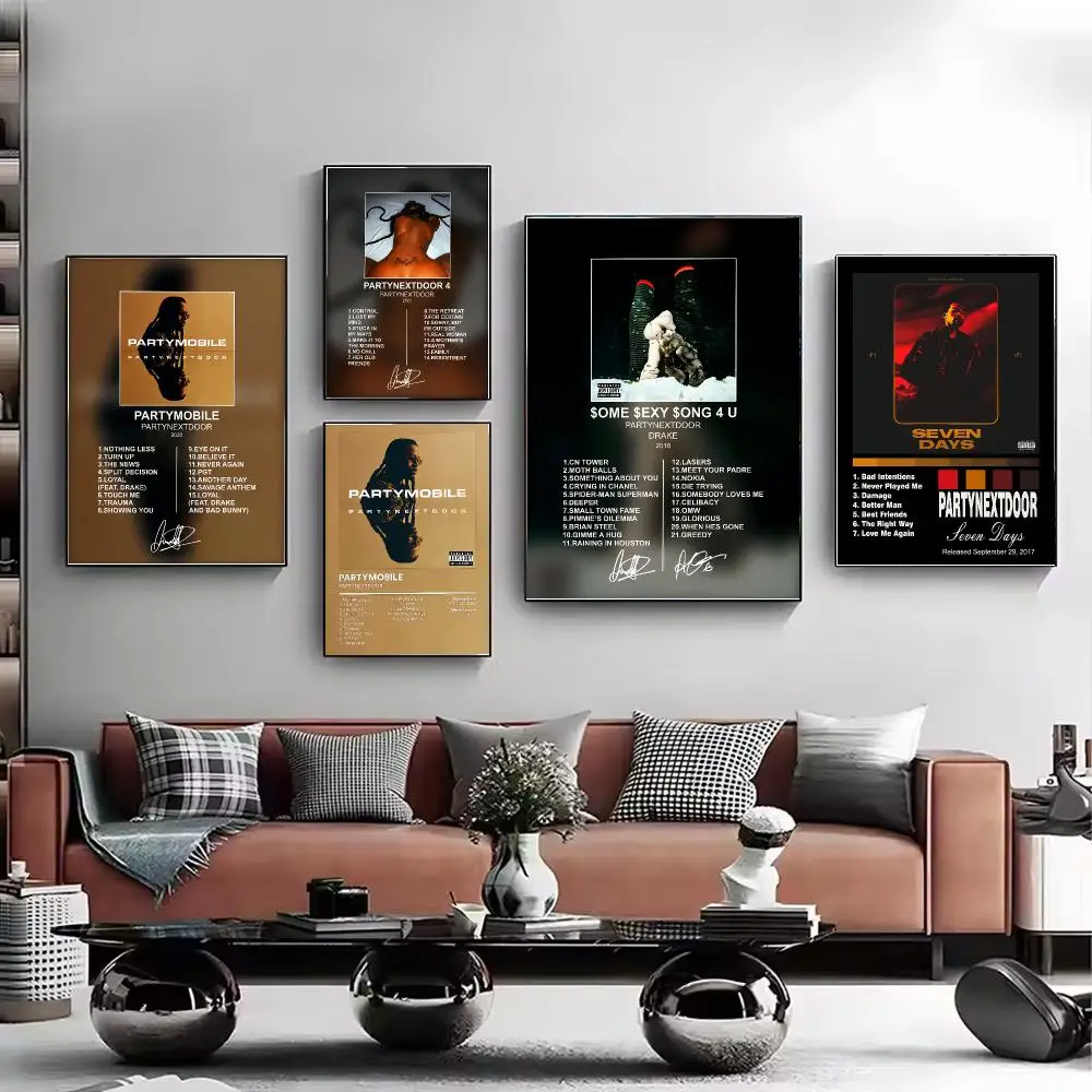 Singer PARTYNEXTDOOR Album Poster HD Wall Art Aesthetic Home Decor for Living Room Bedroom Café Office Stylish Gift