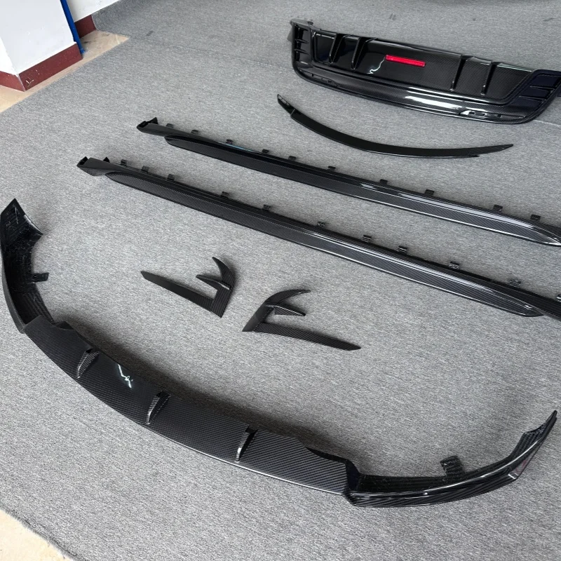 Front Bumper Lip Side Skirt Rear Diffuser for  Model Y Modified New Style Dry Carbon Fiber Small Surround Body Kit