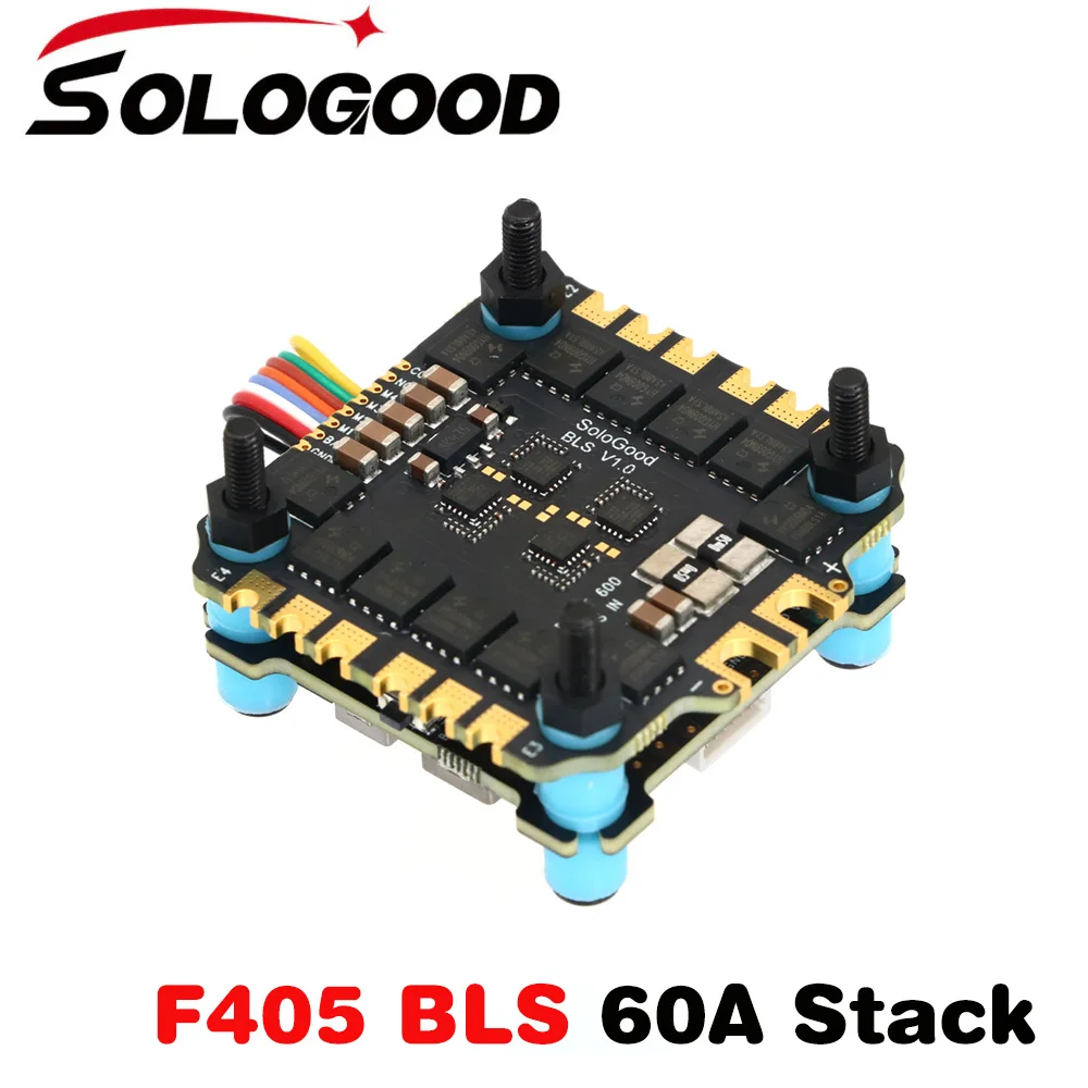 SoloGood F405 60A FC&ESC Stack F405 Flight Controller +BLHelis 60A 4 in 1 ESC For FPV Drone