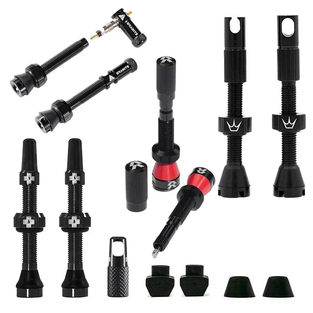 MK2 Tubeless Valves Presta Integrierte Speichenschlüssel- und Ventilkernentfernungskappen, Fahrrad-, Straßen- und Kiesfahrradreifen, kompatibel mit Einsatz – Detail 1