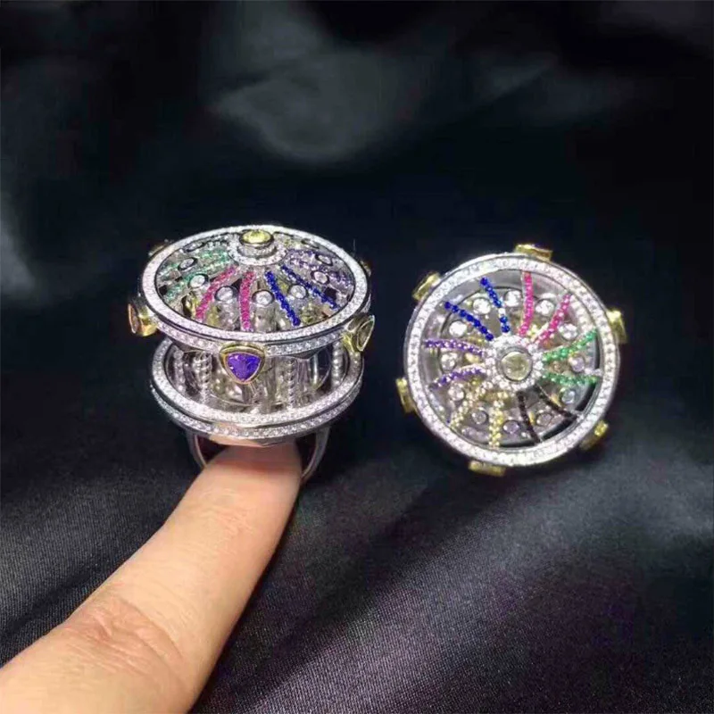 

Bobokiki Jewelry Fashion Explosions Titanium Micro-Inlaid AAA Zircon Carousel Ring Luxury Animal Accessories.