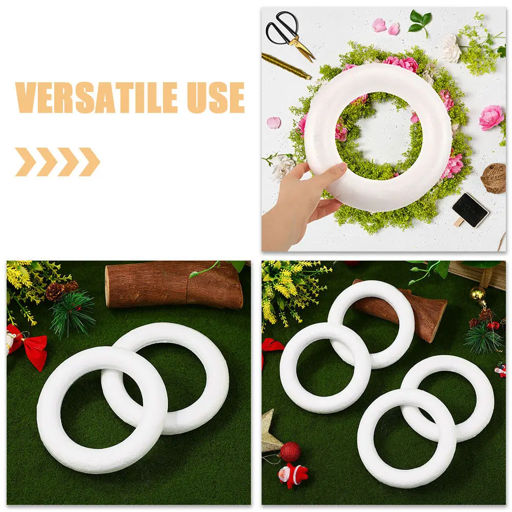 White Craft Foam DIY Halloween Christmas New Year Craft Foam Ring Shower Decorations Event Table Centerpieces 10Pcs
