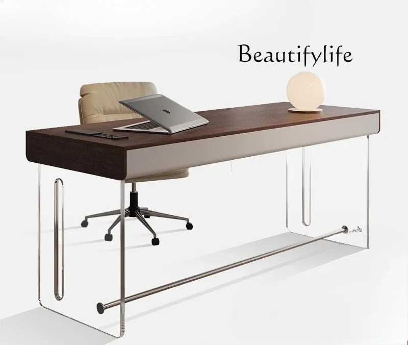 

solid wood designer high-end acrylic suspended desk Italian minimalist desk modern study computer desk