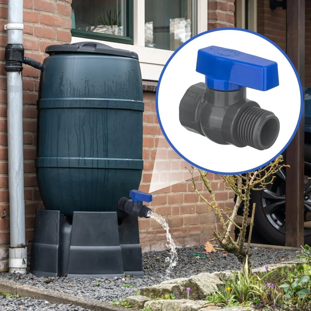 1Set 3/4GHT PVC Aquarium Fish Tank Connector Inlet Water Drain Pipe Joint Valve Irrigation Water Tank Bulkhead Fittings