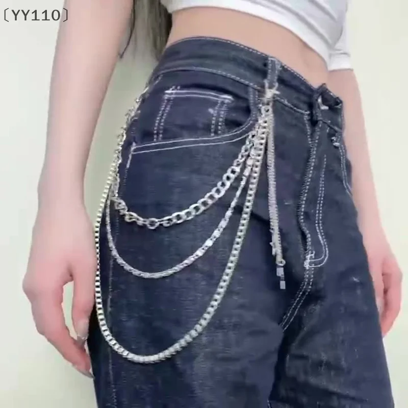ómYY110 ienester Kwastje Metalen Tailleketting Broekketting Kledinghanger Broek Jeans Riem Sleutelhangers Ketting Sieraden