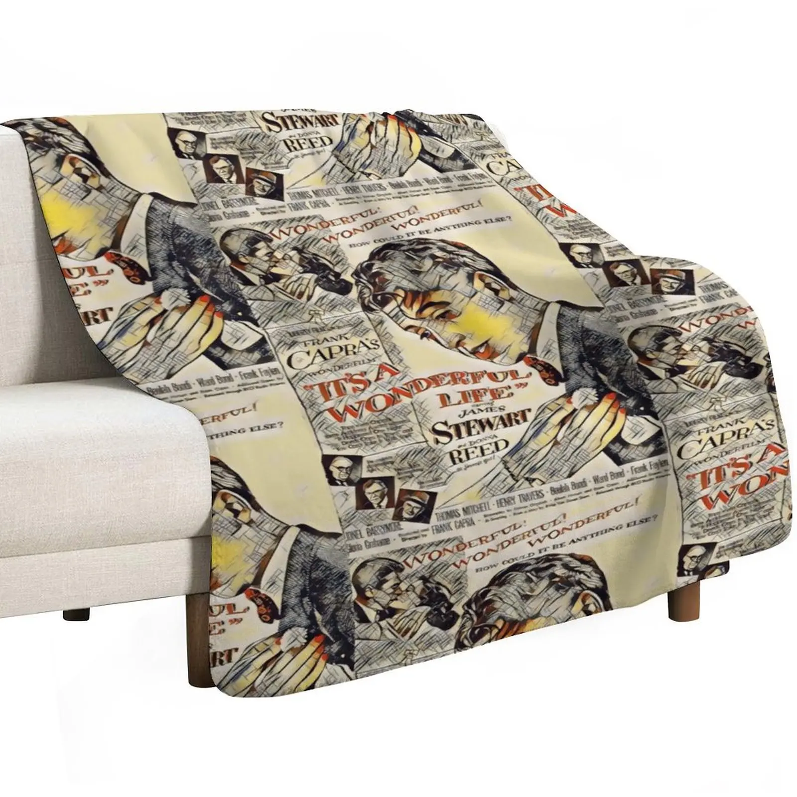 It's a Wonderful Life Movie Poster Throw Blanket Long Lasting Soft Plush Blanket for Daily Use