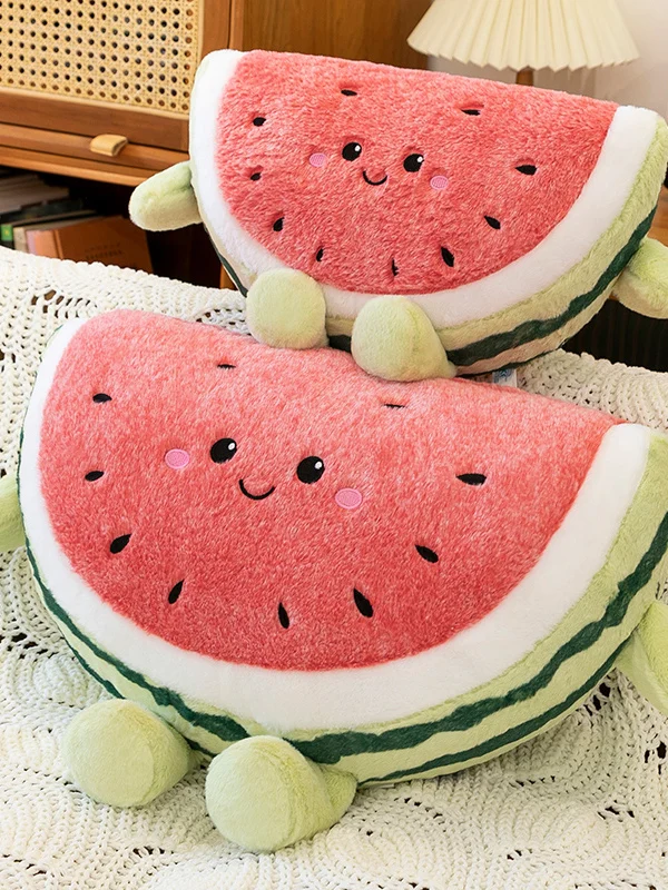 

Милая летняя большая плюшевая игрушка-арбуз, успокаивающая подушка-кукла для малышей, подарок на день рождения для детей, из мягкого хлопкового материала