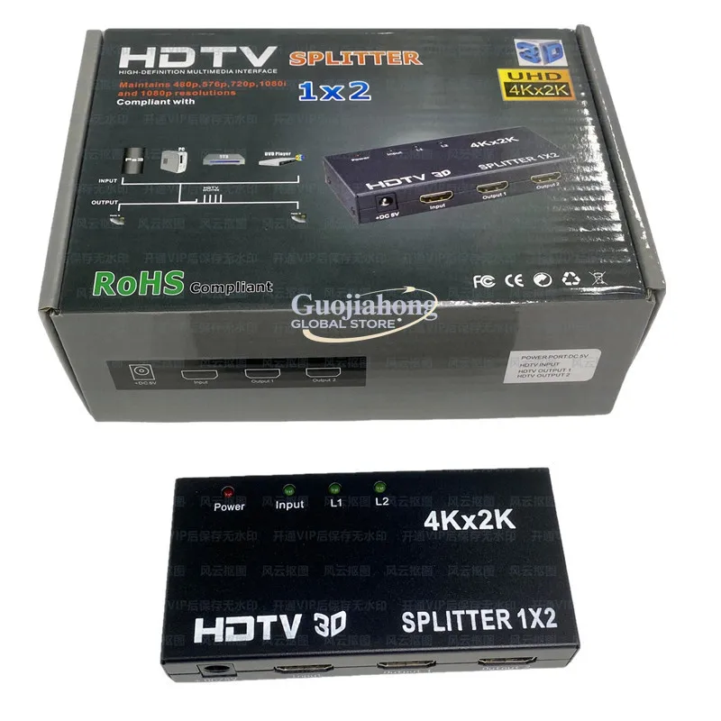 E-commerce cross-border 4K   Splitter 1X2 1X4 1X8 high definition distributor HDTV neutral pack 3