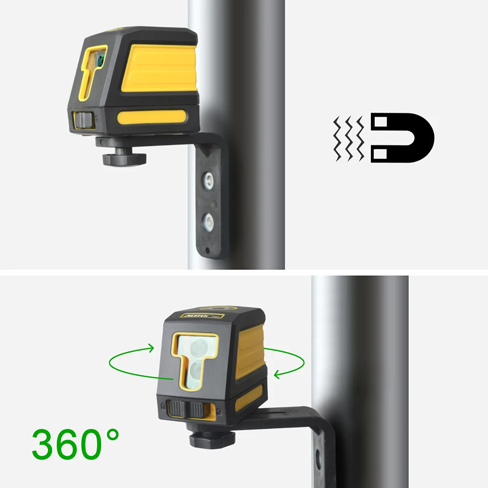 Nuovi prodotti2 linee verde 360 pavimento autolivellante livello Laser a croce rotante automatico con staffa per strumenti di misurazione dell'edificio