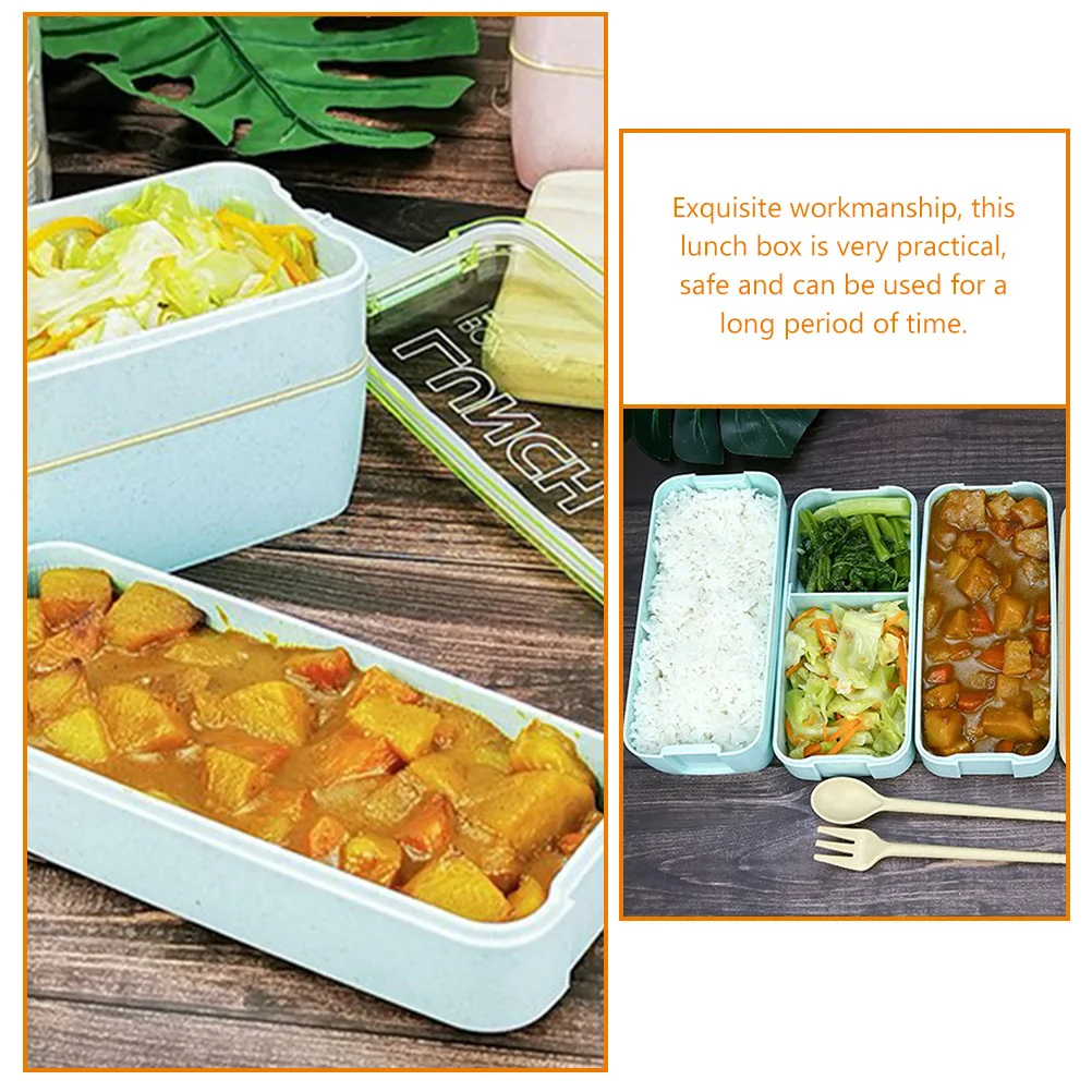 

Portable Bento Box for Adults Large Capacity Compartment Lunch Box Airtight Leakproof Picnic Easy Carry