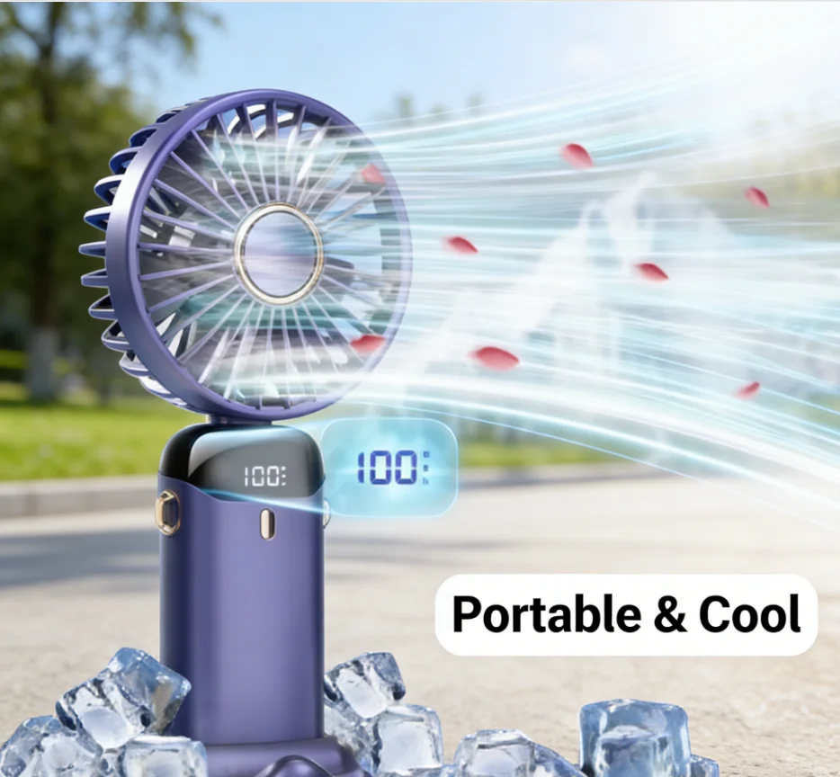 Limited Stock Battery Portable Mini Handheld Fan with Logo Three-Speed USB Rechargeable for Wedding Household Car & Outdoor Use