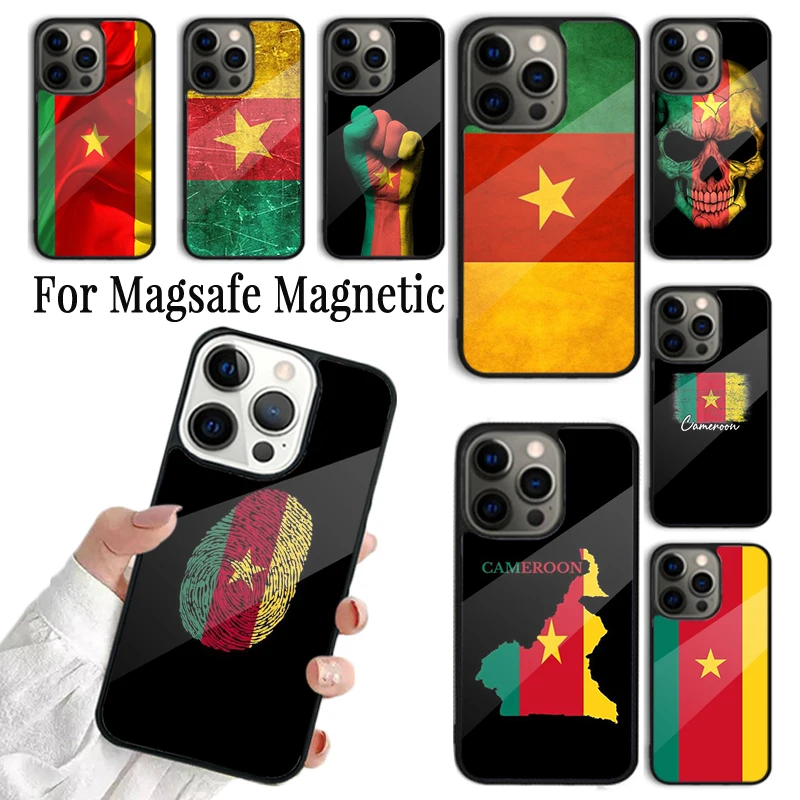 Coque Phone Case For iPhone 16 15 14 13 12 11 Pro Max Plus Magsafe Magnetic Wireless Charging Cover Republic of Cameroon Flag