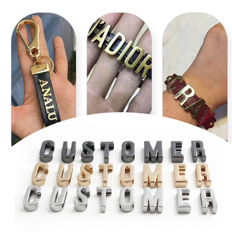 5PCS Luggage and Travel Goods Letter Decorative Buckles Personalized Jewelry Making Accessories DIY Sliding Letters