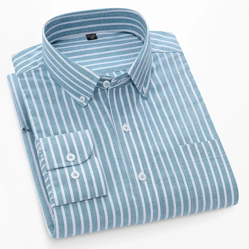 

TFETTERS Brand 2025 Spring Long Sleeve Shirt Men 100% Cotton Business Autumn Casual Striped Work Shirts for Men Oversized