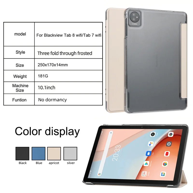 for Blackview Tab 8 wifi Tab 7 wifi 10.1 inch Foldable Stand Hard Shell Leather Cover Case