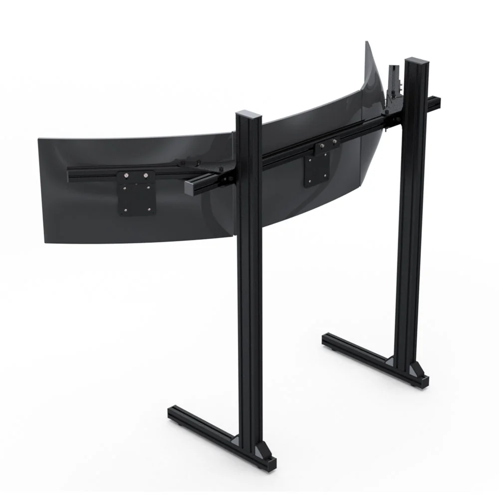 Racing Triple Monitor Stand For Sim Racing Rig Free-Standing Triple Monitor Stand