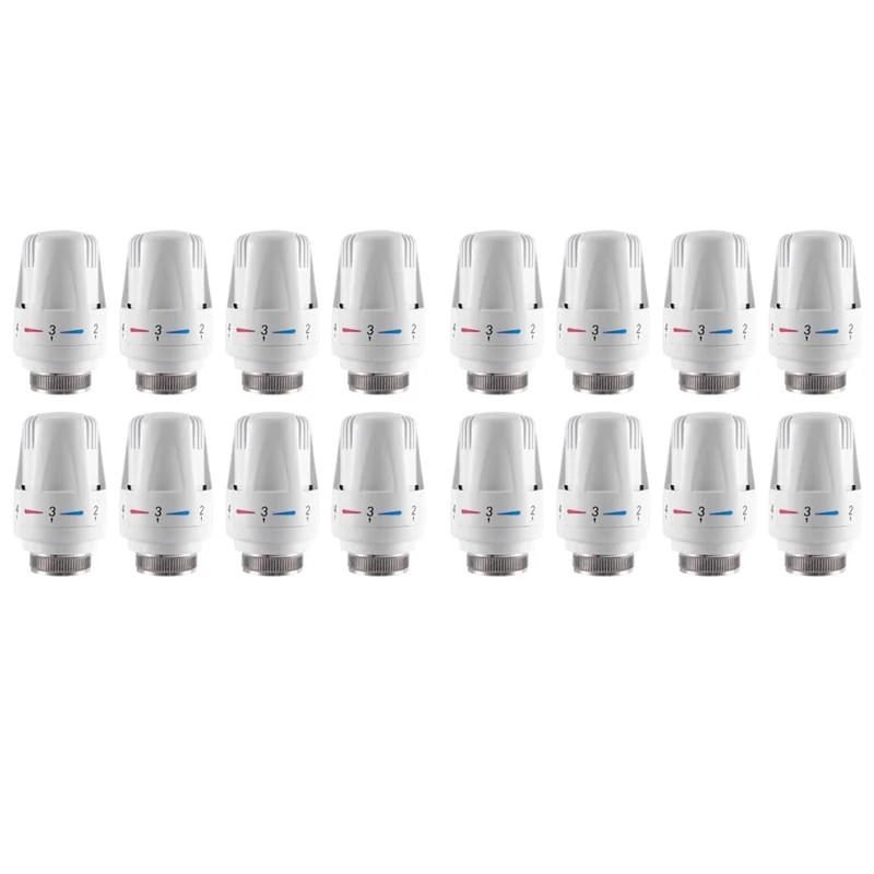 YLS-16Pcs Thermostatic Radiator Valve Thermostat Radiator Valve Replacement Head