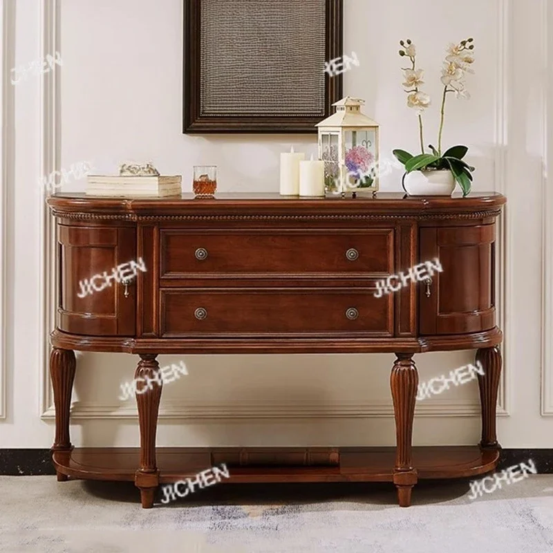 

ZQ Vintage Classic Console Table Luxury Beauty Entrance Hall Design Console Table Storage Trendy Woonkamer Tafel Furniture