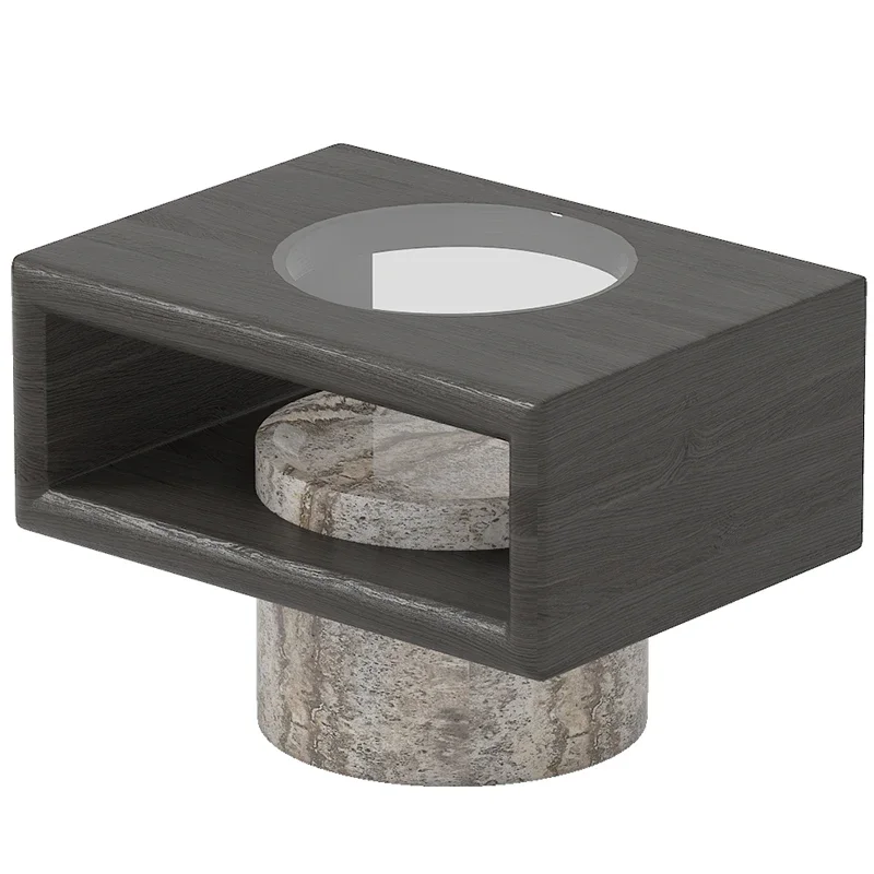 

ld14Italian Minimalist Natural Marble Bedside Table with Transparent Glass Bedroom Nightstand