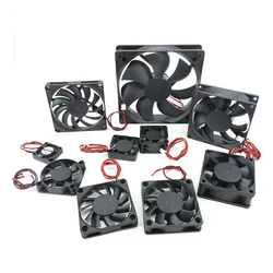 Ventilador de refrigeración DC 5V 12V 24V, caja de Motor sin escobillas, silencioso, 40MM, 50MM, 60MM, 70MM, 80MM, 90MM, 120MM para impresión 3D, 2 pines para caja de ordenador y PC