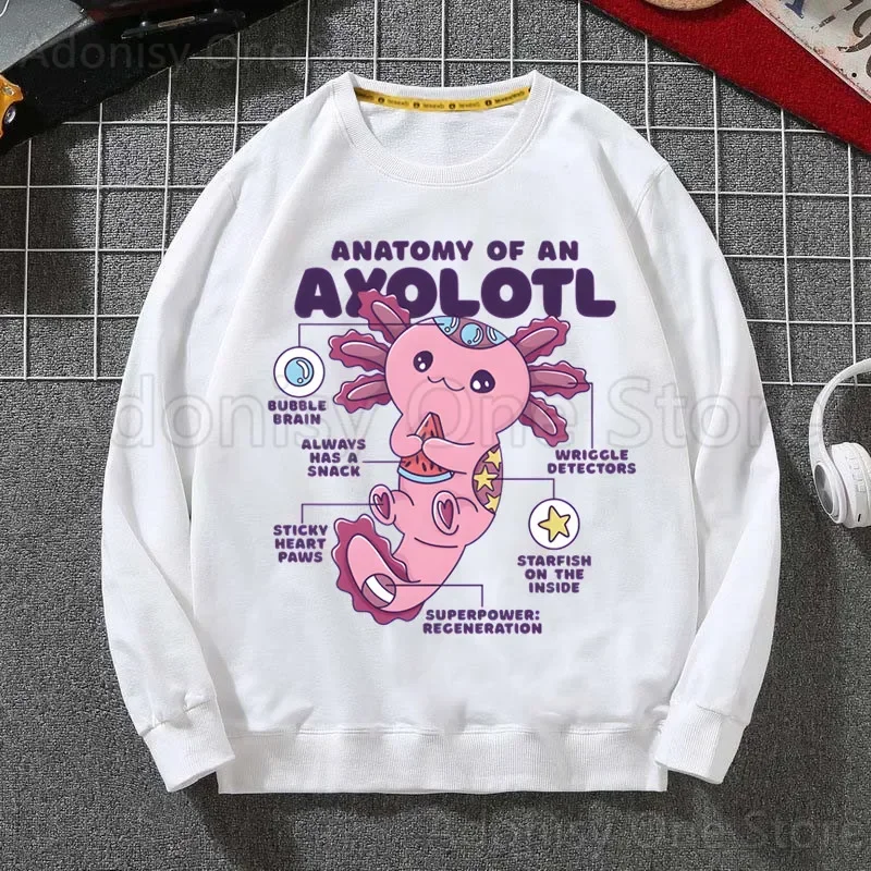 

Anatomy Of The Mexican Axolotl Kawaii Fashion Men's Spring Autumn Male Casual Sweatshirts Men's Sweatshirt Tops