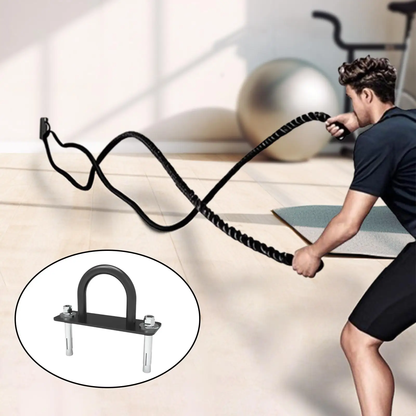 Suspension Trainer Battle Rope Anchor Sturdy Organiser Wall Ceiling Mount Kit for Rope Resistance Gym Workout