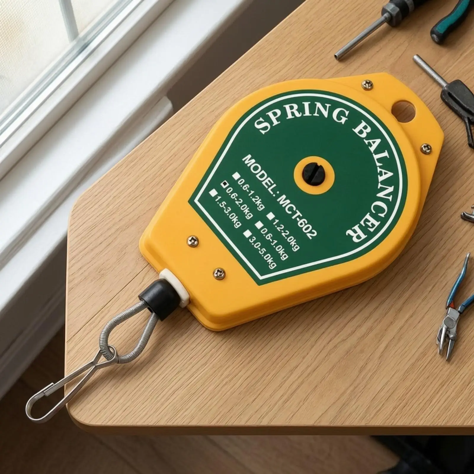Industrial Tool Balancer Retractable Spring Hook for Electric Screwdriver Workshop Ceiling Mount