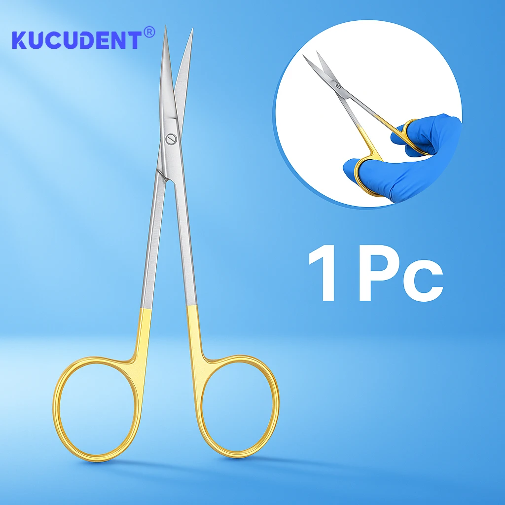 

1 Pc Dental Surgical Scissors Set Stainless Steel Straight/Curved Tip for Ophthalmic Orthodontic Procedures for Lab Work