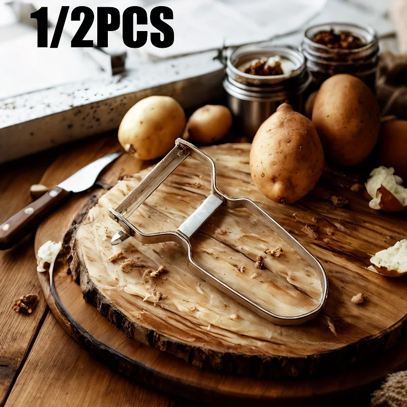 1/2PCS stainless steel peeler, multifunctional apple and potato peeler, kitchen essential item