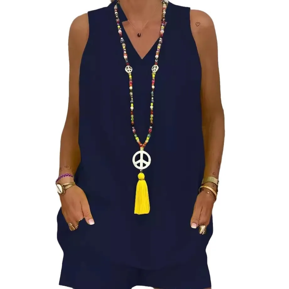 Однотонный топ без рукавов, свободная одежда, новый женский жилет, однотонный воротник-стойка, повседневный топ без рукавов