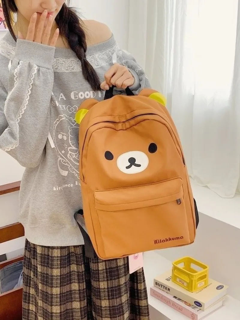 

Rilakkuma Backpack Cute Anime Student Supplies Large Capacity Storage Leisure Strolling Shopping Versatile Girl Gift Wholesale