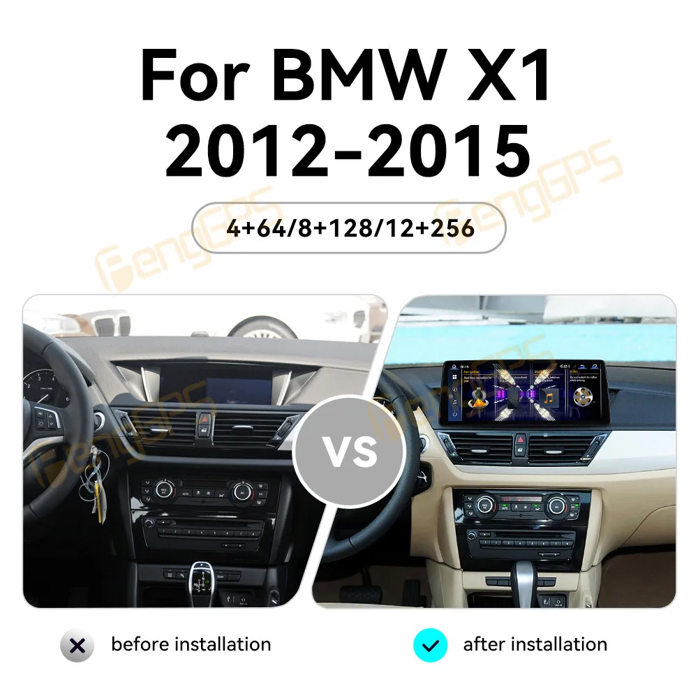 12.9 Inch Android 13 CarPlay Car Radio For BMW X1 2012-2015 CIC Touch Screen Multimedia Player GPS Navigation Head Unit DSP