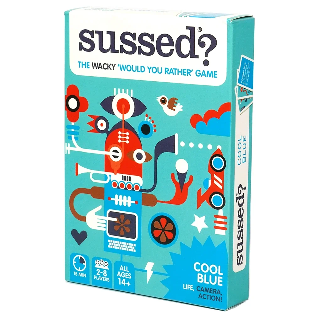 SUSSED The Wacky Would You Rather Card Game | Teens, Kids 10+, Adults | 2-8 Players | Cool Blue Edition Board games