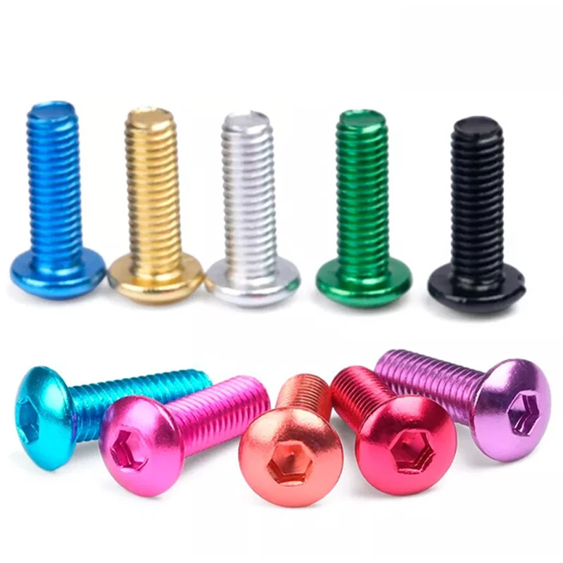 Vis ronde Allen en aluminium M3 M3.5 M4 M5 M6, 1 pièce, tête hexagonale en aluminium coloré, vis à tête de bouton, boulons L = 6-15mm