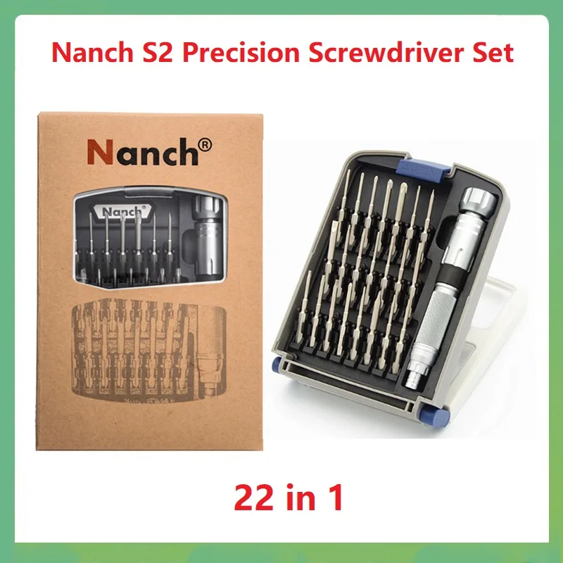 Nanch Precision Small Screwdriver Set 22 in 1 Imported S2 Steel For Iphone Computer Game Electronics Dismantling Repair Tools Ki